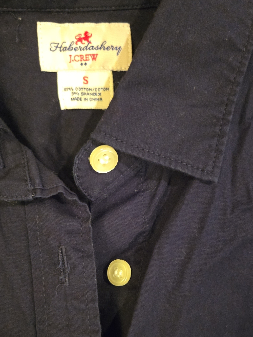 J Crew Haberdashery Long-Sleeve Button-Up Shirt - Navy Blue - Picture 2 of 2